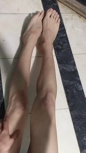 Self Pissing and Walking Totally Naked Outdoors