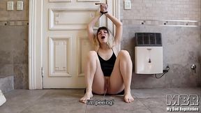 Begging to be untied because I'_m peeing