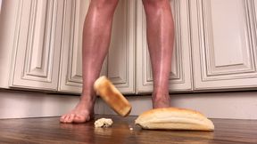Spitting &amp; Crushing Bad Bread Barefoot + Feet Worship
