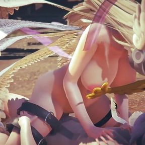 Angewomon Cowgirl  Digimon Hentai Parody