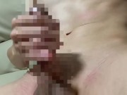 男子○学生ソファでオナニー流れ出る濃厚精子がエロエロ