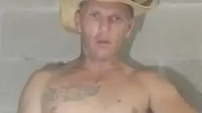 Cowboy baby's thick stiff dick solo jerk-off session