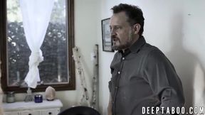 Kenzie Reeves begs stepdad to fill her love tunnel with his big hard cock