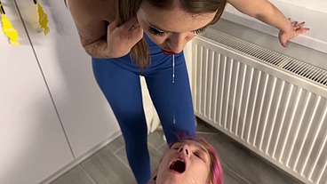 You Are A Living Hole For Our Spitting - Lezdom Spit In Mouth