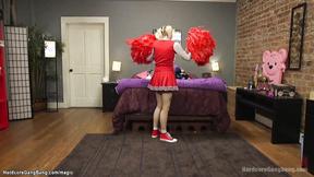 ”Petite blonde cheerleader gangbanged”