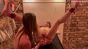 I play with my sissy slut, stretch her hole, and make her caged clit squirt