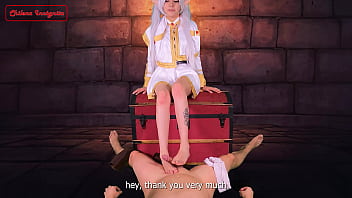 Elf GF rides cowboy-style in cosplay getup