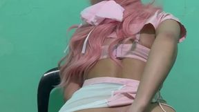 Petite Asian Bbyyhinata plays with her butt plug just for you