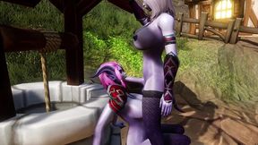 draenei futa fucks draenei girl on the wishing well - warcraft porn parody