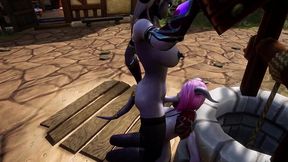 draenei futa fucks draenei girl on the wishing well - warcraft porn parody