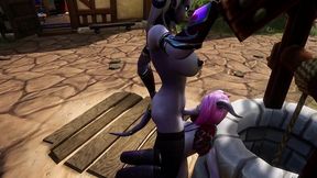 draenei futa fucks draenei girl on the wishing well - warcraft porn parody