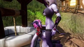 draenei futa fucks draenei girl on the wishing well - warcraft porn parody