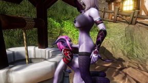 draenei futa fucks draenei girl on the wishing well - warcraft porn parody
