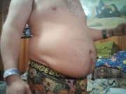 Belly Inflation in Character Underwear