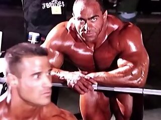 Nasser El-sonbaty Sexy Posing and Lifting Weights Backstage @ 1999 Mr. Olympia