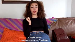 ”Latin teen amateur does ass pumping on her very first movie casting”