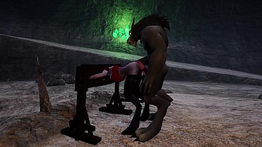 Bondage Grinding in a Werewolf Cave