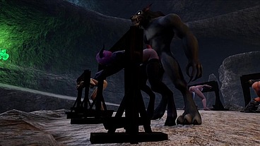 Bondage Grinding in a Werewolf Cave