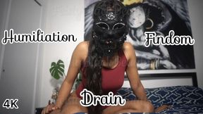 Verbal Humiliation Findom Drain 4K - Hairy Ebony Goddess