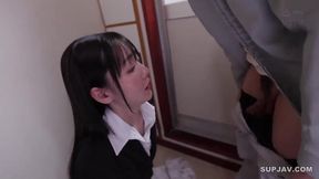 Lewd Minoshima Meguri worships hunk's cock
