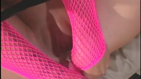 Hot blonde in pink gets twat dildoed by hunk as she blows a big dick on sofa