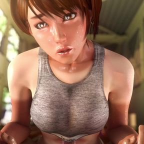 Babe Gives a Hand-Free Paizuri Through Her Sports Bra [F83]