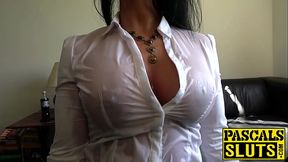 Submissive bimbo punished with big dick pussy drilling