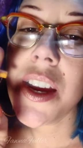 Pretty Face Close Up Smoking Fetish Lots of Cig Dangling Lighting