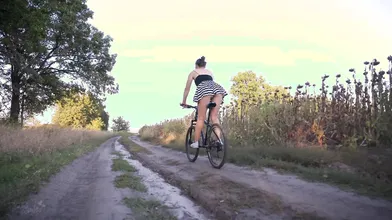 Flashing Booty During Riding A Bicycle Upskirt