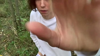 Cute Russian Boy Masturbating in a Public Forest and Pee Outdoors