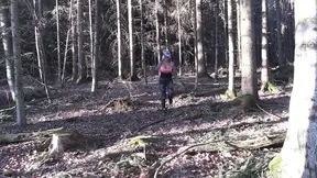 Tattooed couple gets intimate in the woods