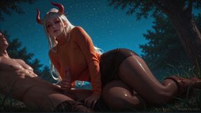 Horny Busty Babe in Leather Shorts &amp; Cowboy Boots Gets Wild Under Moonlight (Yamato) - ATKINS HEAVEN