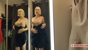 Peekaboo Nudity Haul: See-Through Tease in Fitting Room with MyCandyAlice