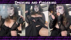 Goth Smoking and Fingering