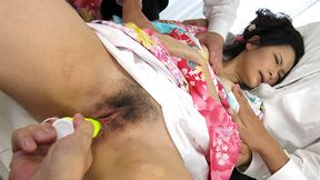 Kimono Lady  Ako Nishino gets a gang of men to fuck her