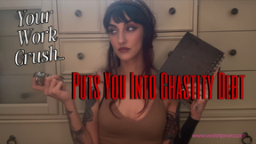 Your Work Crush Puts You Into Chastity Debt