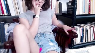 Nerdy College 19 Year Old masturbates on web cam during study hall