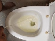 Asian gay peeing in his micropenis.