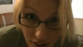 Four eyed blonde tranny is a huge fan of reverse cowgirl position