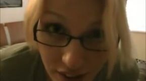 Four eyed blonde tranny is a huge fan of reverse cowgirl position