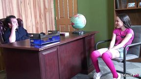 petite half asia teen 36kg amai liu with mini tits and ass seduce her older teacher to fuck in overknee socks