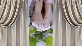 Hot Housewife Lukerya Flirts Passionately Online in the Kitchen