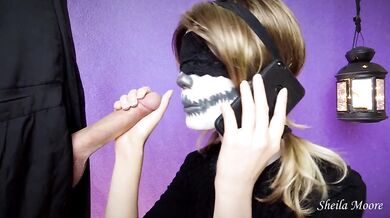 Halloween prank leaves me gagging on cuckold’s cock while roommate watches