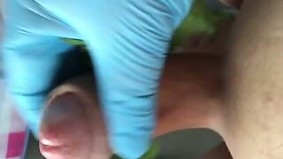 Nettle Torture with Cumshot Brennnessel wichsen