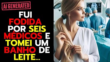 Seis Médicos Foderam Meu Cuzinho e Minha Buceta, Mamei Todos Eles e Ganhei Muito Leite! Eu Adorei...