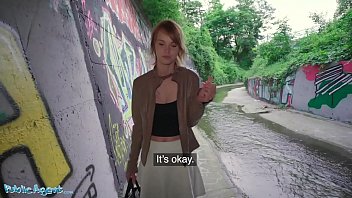 Redhead Ariela Donovan gets deepthroated and fucked in a public tunnel