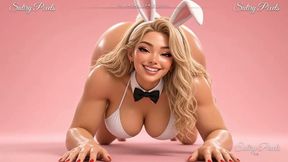 Giant Blonde Bunny Girl Shows You Her Huge Oiled Soles - Giantess POV Tease