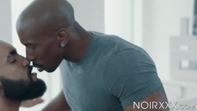 Tattooed hunk Zaddy moans during interracial anal drilling