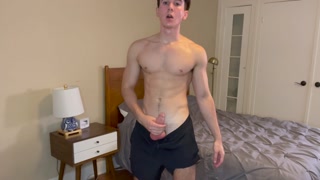 Sweaty College Frat Boy Jerks Big Cock and Talks Dirty