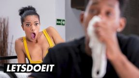Pantyhose Smoker fucks Black Partner Gently - LETSDOEIT